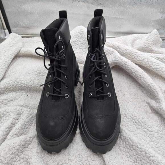 NEW Timberland  Sky 6" Lace-Up Boots BLACK Leather Women's size 10 - Picture 1 of 6